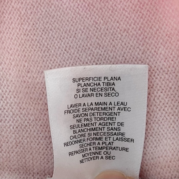Jones New York Pink 100% Cashmere Crewneck Sweater 3/4 Sleeves Size Medium - Picture 7 of 9